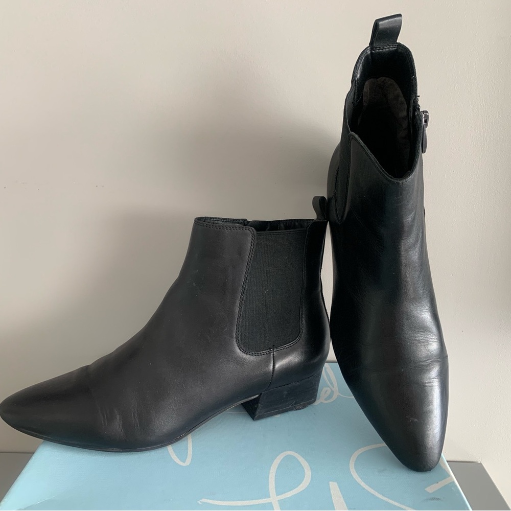 Franco Sarto Black Leather Ankle Booties